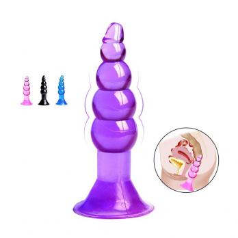 Анальная пробка Anal Plug,фиолетовая с присоской MassX