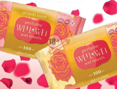 Влажные салфетки WELL&WET ORIENT ROSE