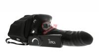 Мужской фаллопротез с вибрацией ROBOTIC MALE STRAP-ON BLACK - 17 см.