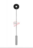 Чёрная шлёпалка Leather Circle Tiped Crop с наконечником-кругом - 56 см.