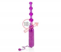 Фиолетовая анальная цепочка Waterproof Vibrating Pleasure Beads