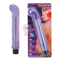 Водонепроницаемый фиолетовый массажер G-точки SLIM JELLY G-SPOT VIBRATOR - 15,2 см.