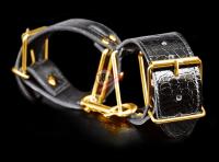 Черные с золотом наручники Cuffs