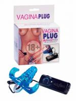 Клиторальный стимулятор на ремешках с вагинальным отростком VAGINA PLUG