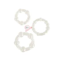 Набор из 3 прозрачных эрекционных колец различного диаметра Island Rings