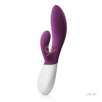 Вибромассажер с клиторальным стимулятором INA Wave Plum - 19,5 см.