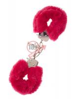 Металлические наручники с красной меховой опушкой METAL HANDCUFF WITH PLUSH RED