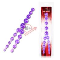 Фиолетовые анальные бусы Crazy Pleasure - 32 см.