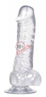 Прозрачный фаллоимитатор на присоске Crystal Clear - 18 см.