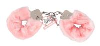 Розовые меховые наручники Love Cuffs Rose