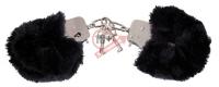 Черные меховые наручники Love Cuffs Black