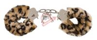 Леопардовые меховые наручники Love Cuffs Leo