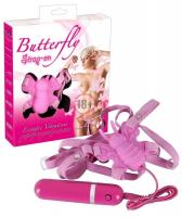 Розовая вибробабочка на регулируемых ремешках BUTTERFLY