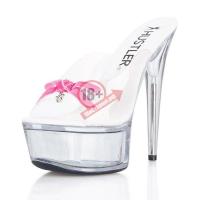 Прозрачные сабо с розовым бантиком Pink Bow