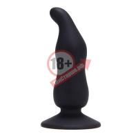 Чёрный анальный стимулятор  BOTTOM BLACK CAP SILICONE - 11 см.