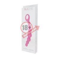 Розовая анальная цепочка CATERPILL-ASS SILICONE PINK - 19,5 см.