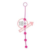 Розовая анальная цепочка с 5 шариками JAMMY JELLY ANAL 5 BEADS PINK - 38 см.
