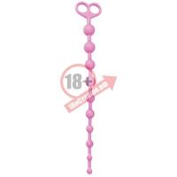Розовая анальная цепочка из 10 звеньев ANAL JUGGLING BALL SILICONE - 33,6 см.