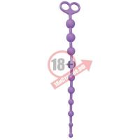 Фиолетовая анальная цепочка с 10 звеньями ANAL JUGGLING BALL SILICONE - 33,6 см.