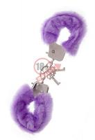 Фиолетовые меховые наручники METAL HANDCUFF WITH PLUSH LAVENDER