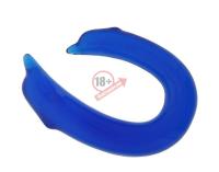 Двусторонний фаллоимитатор DOUBLE ENDED DOLPHIN CLEAR BLUE - 28,9 см.