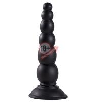 Чёрная анальная пробка-ёлочка MENZSTUFF BEADED PROBE - 16,5 см.