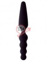 Чёрный двусторонний массажер для анальной стимуляции MENZSTUFF DUAL PROBE - 18 см.