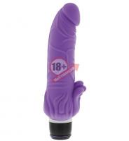 Фиолетовый вибратор с лепестками в основании PURRFECT SILICONE CLASSIC 7INCH PURPLE - 18 см.