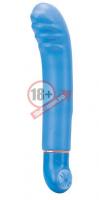 Синий вибратор с ребристой головкой PURE 8 G-SPOT BLUE - 20 см.