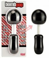Чёрный вибромассажёр с шарообразной гнущейся головкой Bomb Pop - 29 см.
