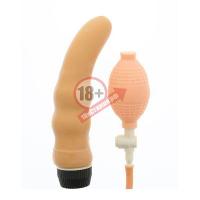 Телесный вибромассажёр с функцией расширения INFLATE A VIBE CURVE - 19 см.