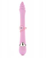 Тонкий розовый вибратор THE CARRIE B. TWISTER - 17,5 см.