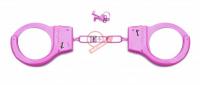 Розовые металлические наручники SHOTS TOYS Pink
