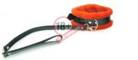 Ошейник с поводком и красным мехом BDSM Light