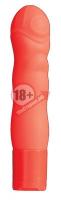 Оранжевый мини-вибромассажёр NEON BLISS VIBRATOR - 9 см.