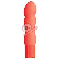 Оранжевый мини-вибратор NEON BLISS VIBRATOR - 9 см.