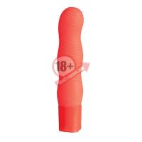 Оранжевый вибромассажёр с рельефом PURE 3.5INCH VIBRATOR ORANGE - 9 см.