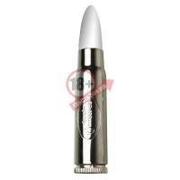 Серебристая вибропуля с белым силиконовым кончиком RO-100MM SOFT TIP