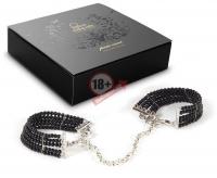 Чёрные дизайнерские наручники Plaisir Nacre Bijoux