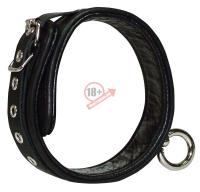 Кожаный черный ошейник с кольцом Leder Halsfessel