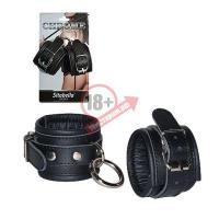Кожаные наручники с круглым карабином Sitabella Chrome Collection