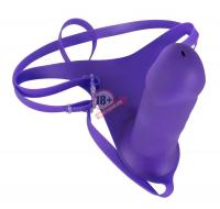 Фиолетовые трусики с фаллосом StrapOn for Lovers - 18 см.