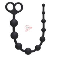 Чёрная анальная цепочка Orgasm Beads - 33,5 см.