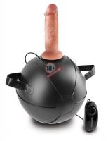 Мини-мяч с фаллической насадкой телесного цвета и вибрацией Vibrating Mini Sex Ball with 6" Dildo - 15,2 см.