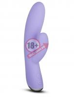 Фиолетовый вибратор с клиторальной стимуляцией Cecilia - 18,7 см.