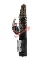 Дымчатый вибратор Vibrating Rabbit с клиторальным отростком - 22 см.