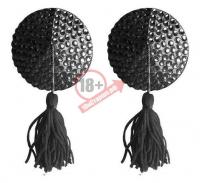 Чёрные круглые пестисы Nipple Tassels Round