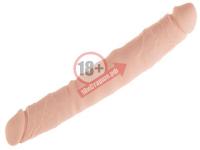 Двухсторонний телесный фаллоимитатор Twins Size M - 30 см.