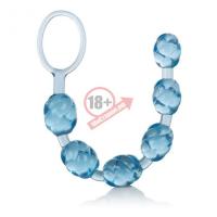Голубая анальная цепочка Swirl Pleasure Beads - 20 см.