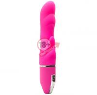 Розовый волнообразный вибратор PURRFECT SILICONE DELUXE VIBE - 15 см.